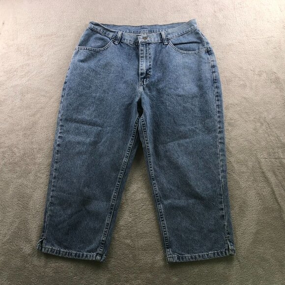 Vintage Lee Riders Women's Capri Jeans Size 14M High Rise Sequined Cropped Casua - Picture 14 of 15